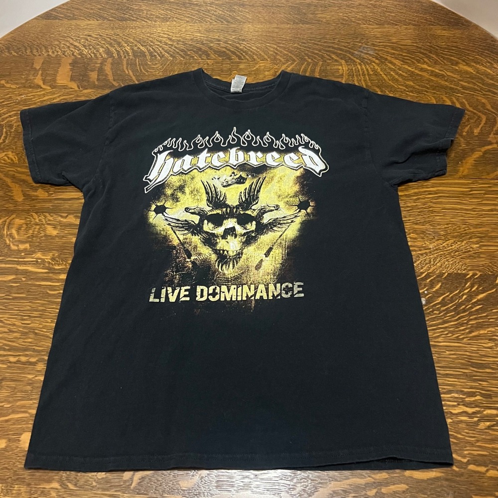 Hatebreed Gildan T-Shirt Mens Large Black Live Dominance Graphic Heavy Cotton